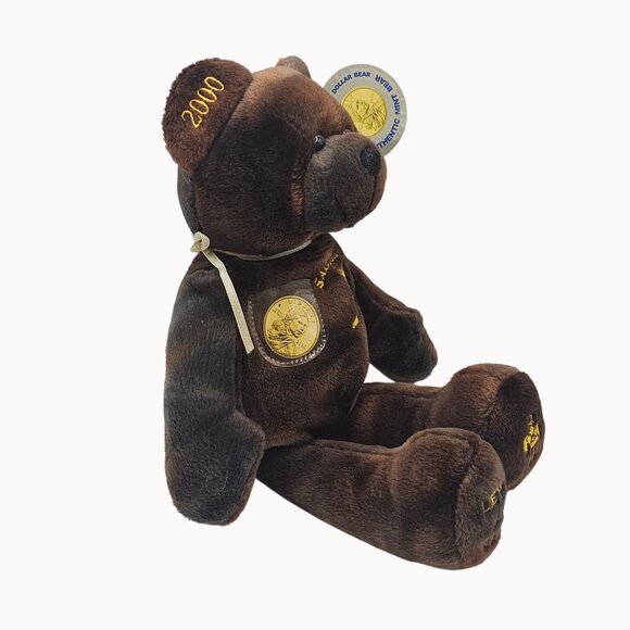 VTG 2000s TY Babies Authentic Mint Bear Collectible Golden Sacagawea Dollar Bear - Picture 3 of 16